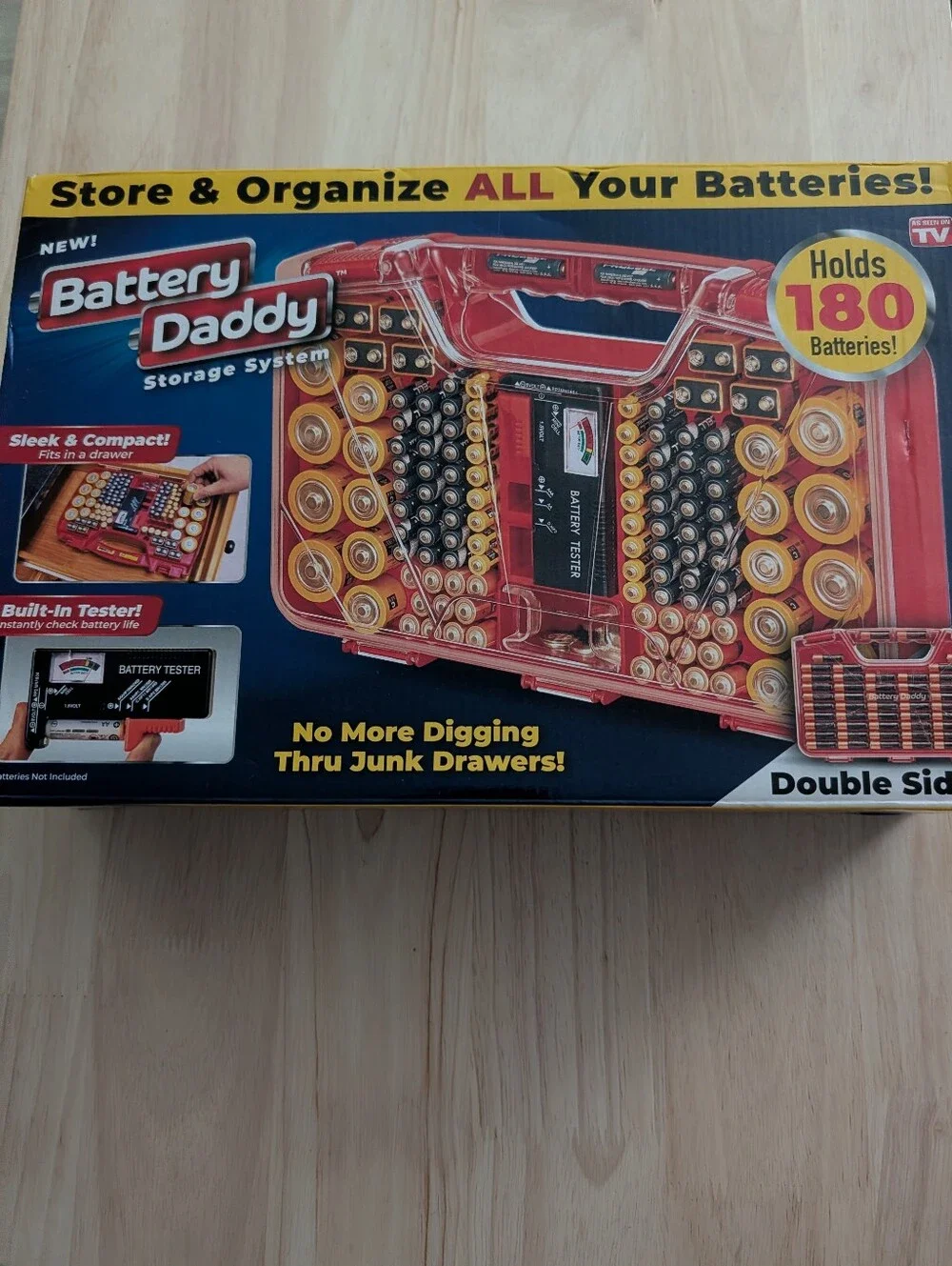 Battery Storage Box By Ontel # BADA-MP4. Stores& Organizes  180 Batteries